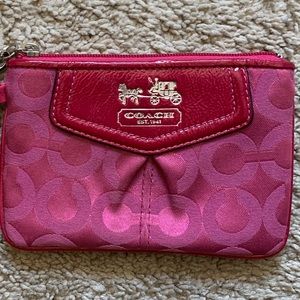 Hot Pink Coach Wristlet - Small
